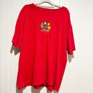 Vintage Walt Disney World Winnie The Pooh Tigger Eeyore Red Tee Shirt Size 2XL